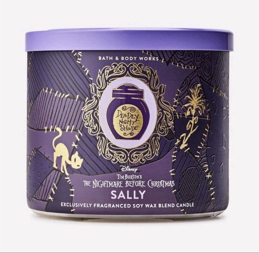Bath & Body Works Nightmare Before Christmas Sally 3 Wick Candle Brand New